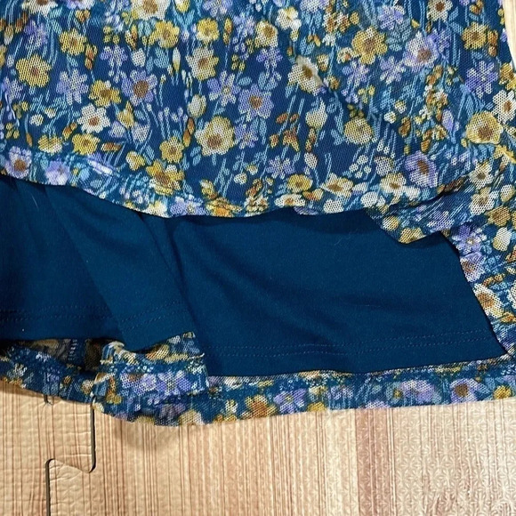 Lily Rose Sweetheart Blue Floral Skater Dress Women's Size Medium - Picture 6 of 8